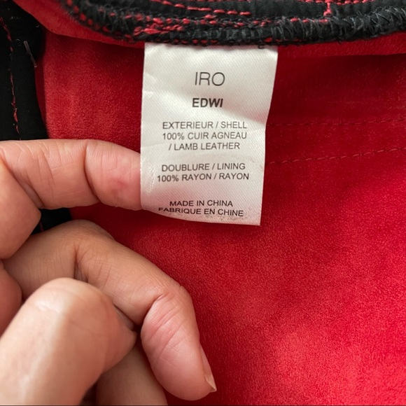 IRO red lamb leather shorts size 38 (6 US) - Picture 4 of 12